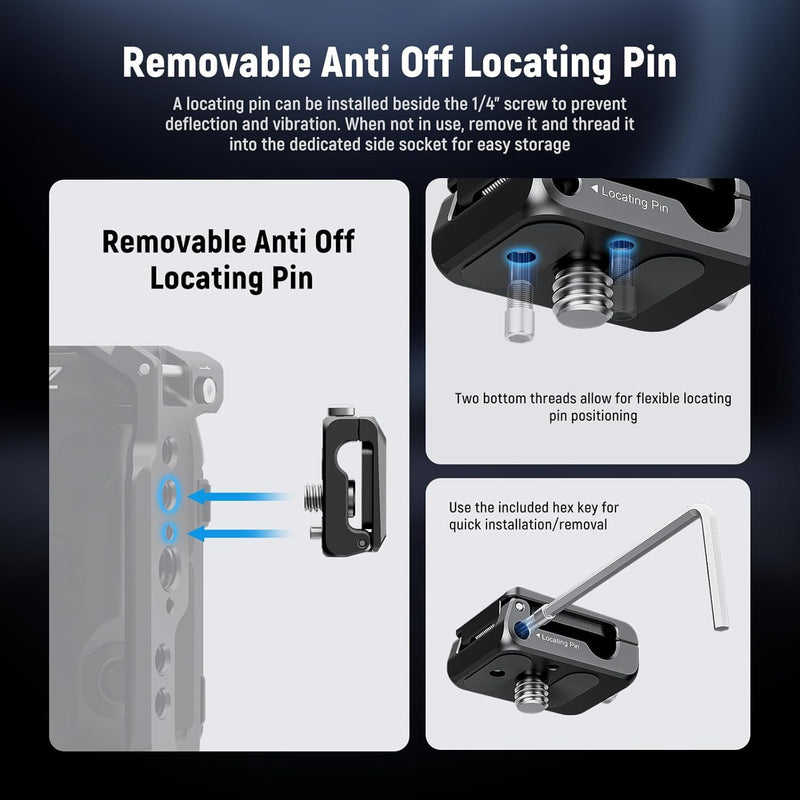 [AUSTRALIA] - NEEWER Spring Loaded Cable Clamp, 2 Pack, Camera Cage Cable Organizer with Removable Anti Twist Locating Pin, 1/4" Screw, Quick Release Lock, Foam Pad for HDMI, USB, Headphone, Shutter Cables, UA073 