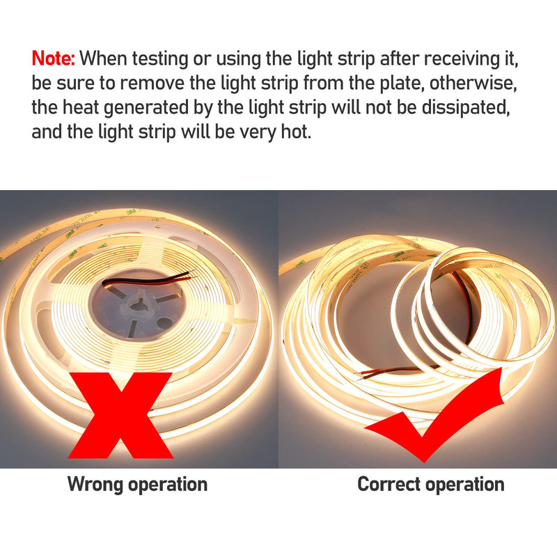 [AUSTRALIA] - 32.8ft(10M) 24V COB LED Strip Light Warm White 3000K 3840LEDs CRI 93+ 6800lm Uniform Glow Dotless IP20 Not Waterproof Flexible LED Tape Lights for DIY Cabinet Bedroom Home Decor(No Power Supply) 10 meters 
