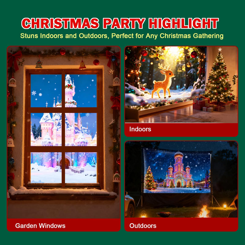 Holographic Rear Projection Screen: Foldable and Portable Anti Crease Indoor Projection Screen for Projecting Halloween Videos and Film Night (120Inch)