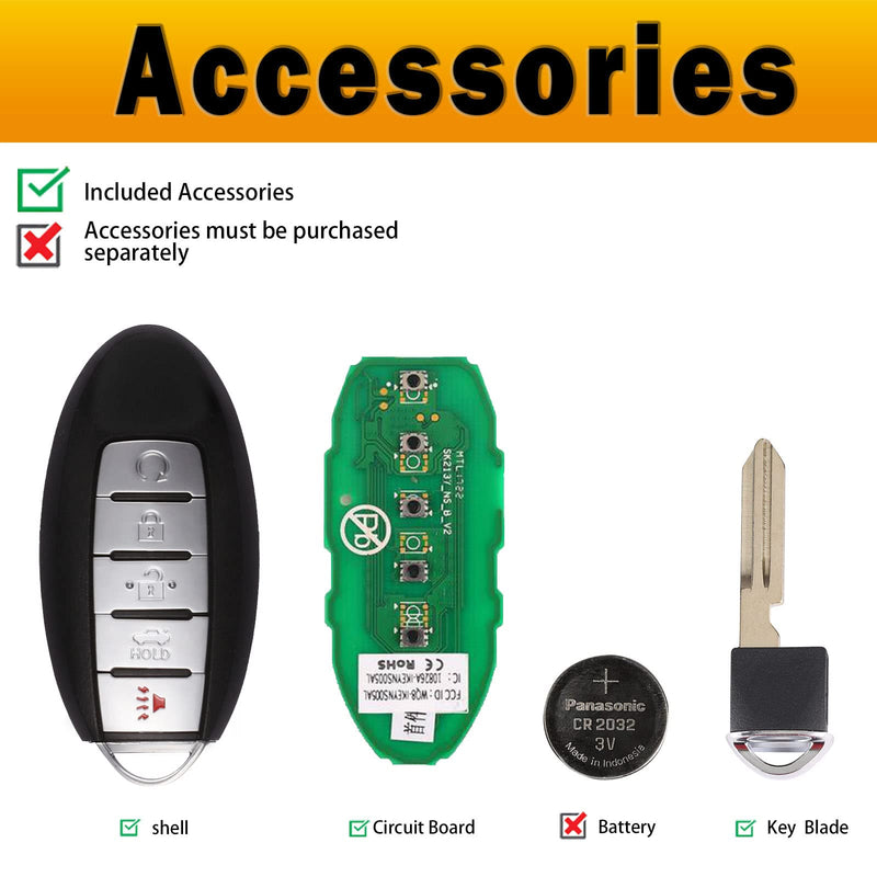 Autel Ikey Programmable Smart Key IKEYNS5TPR IKEYNS005AL for Nissan-Style Ultra-Long Range for 700+ Vehicle Programmed with Autel KM100 IM508 IM608