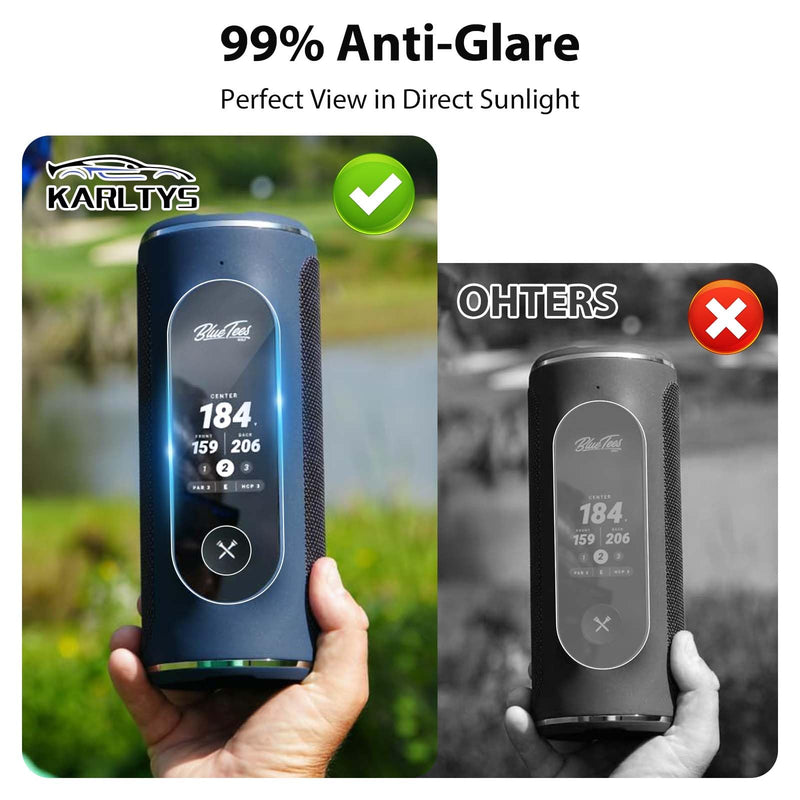 Karltys 2-Pack Screen Protector for Blue Tees Golf Player+ GPS Speaker — Tempered Glass, HD Clear, Anti-Scratch Screen Protector for Golf GPS speaker Accessories