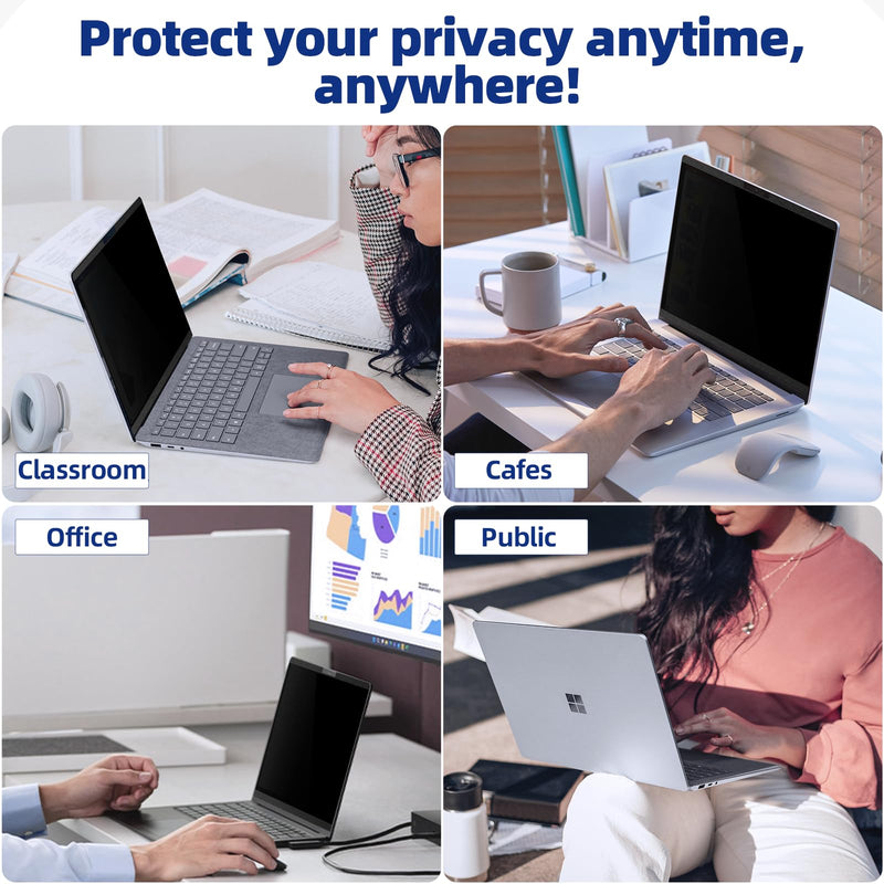 Magnetic Privacy Filter Compatible with 13.5 Inch Surface Laptop 5/4/3/2/1, Removable Anti-Glare Blue Light Laptop Privacy Screen Black Security Private Magnetic privacy screen for surface
