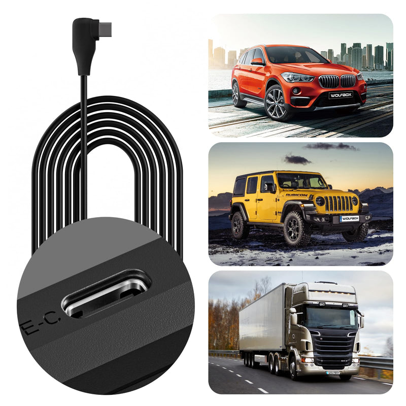 WOLFBOX USB C ACC Hardwire Kit for G840S/G900/G850/G930/G840H/i05/i07/i17,not Suitable for G890/D07, Hard Wire Car Charger Cable Kit 12V- 24V to 5V for Dash Cameras with Battery Drain Protection Upgraded Double-4 fuses