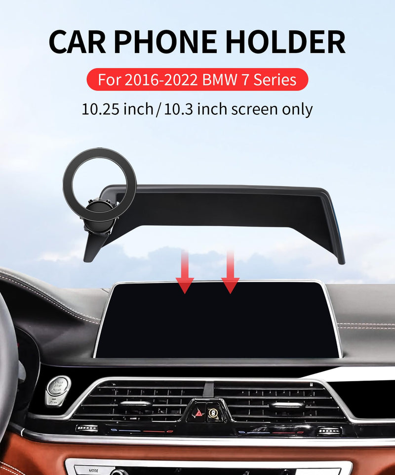 Car Phone Holder for BMW 7 Series 2016-2022, 10.25/10.3"Screen Magsafe Clip | Magnetic Accessories Cell Phone Mount Clip Compatible with iPhone, 3D fit Stable Dashboard Navigation Bracket Cradle Stand for 2016-2022 BMW 7 Series (10.25/10.3 inch only)