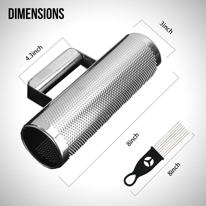Soulmate Guiro Instrument 8" 3" Professional Metal Stainless Steel Guiro Percussion Shaker with Scraper, Band Accompaniment Sand Hammer Guiro Latin Instruments for Live Performance 3''x8''