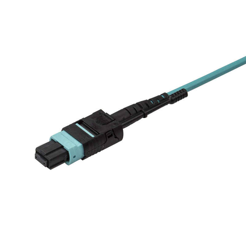 StarTech.com 2m (6ft) MTP(F)/PC to 4X LC/PC Duplex Breakout OM3 Multimode Fiber Optic Cable, 40G, Fiber Jumper Cord | 40Gbps breakout jumper, Optic Cable, OFNP plenum, Aqua, EMI immune, Connects 40GBase-SR4 QSFP+ to four LC SFP+ 6 ft / 2 m