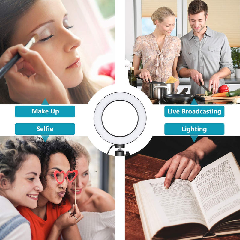 [AUSTRALIA] - Selfie Ring Light 8-inch for YouTube Video Live Streaming Makeup Photography, Desktop USB LED Light with 3 Light Modes and 10 Brightness Level 