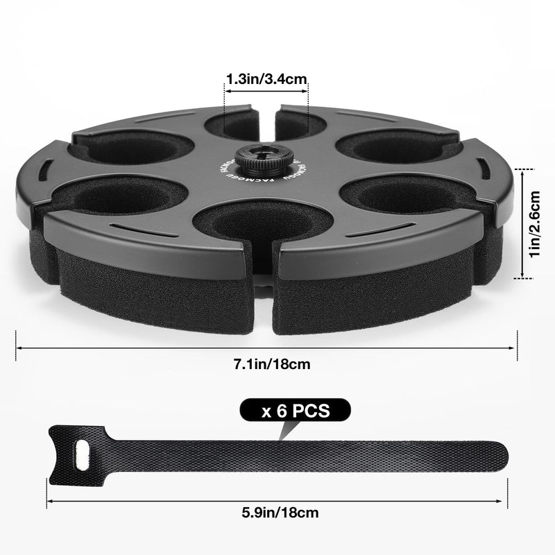 [AUSTRALIA] - Facmogu Multi Microphone Holder, Aluminum Multi Mic Holder Holds Up to 6 Mics for Organizer & Display, Wired and Wireless Mic Holder w/ 3/8"-16 Threaded Adapter for Stand (Holder Only) 