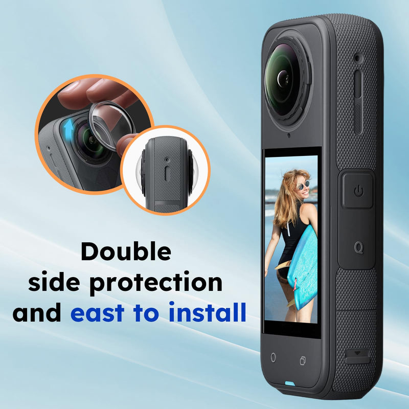 [AUSTRALIA] - JZW-SHOP Premium Lens Guards with 2 Screen Protector Compatible with Insta360 X5, 10H 98% High Transparency Tempered Optical Glass, Scratch-resistant Protective Lens Cover, Insta 360 X5 Accessories kit 