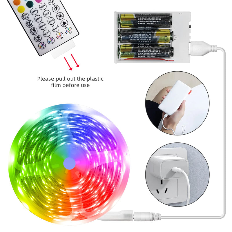 [AUSTRALIA] - RUISHINE Battery Operated LED Strip Lights 32.8ft, Battery Powered Led Strip Lights for Bedroom Color Changing APP Remote, USB Led Lights for TV, Room, Kitchen, Party 