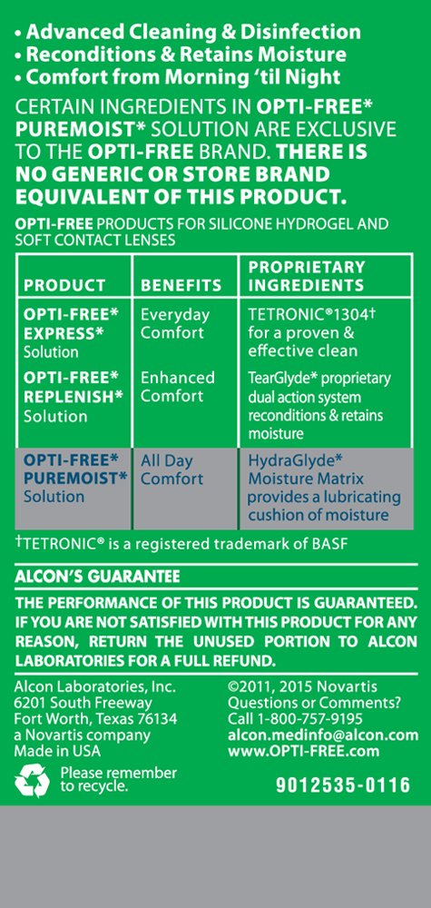 Opti-Free Puremoist Multi-Purpose Disinfecting Solution with Lens Case, (Packaging may vary), 2 Fl Oz (Pack of 1) 2 Fl Oz (Pack of 1)