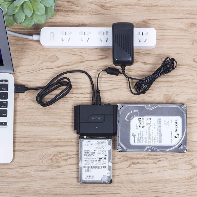 SATA/IDE to USB 3.0 Adapter, Unitek IDE Hard Drive Adapter for Universal 2.5"/3.5" Inch IDE and SATA External HDD/SSD, Support 10TB USB A