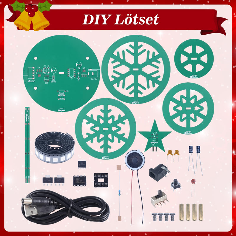[AUSTRALIA] - PEMENOL Colourful Soldering Kit Christmas Tree DIY Kit, 7 Light Modes, RGB Flow Lights, SMD Fun Advent Calendar, Electronic Kit, Soldering Practice, Christmas Decoration, Mint Education 