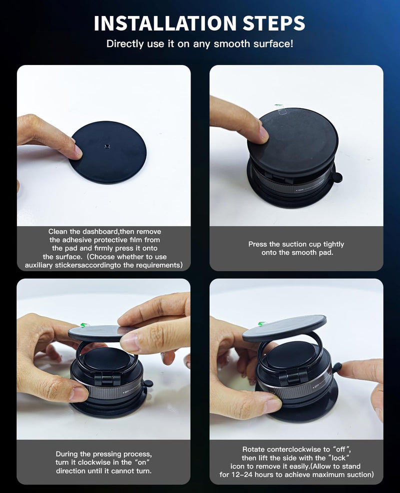 2Pack Magnetic Car Phone Holder for Magsafe Mount,360° Adjustable Foldable and Retractable Car Phone Mount, Foldable Sticker Ultra Strong Suction Cup for iPhone 17 Pro Max/Air/17 Pro/16 ProMax/15 Plus