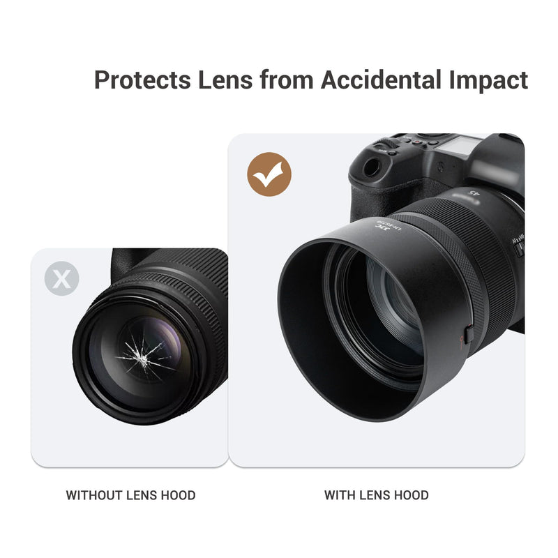 JJC ES-73B Lens Hood for Canon RF 45mm f/1.2 STM, Replaces Canon ES-73B, No Vignetting, Reversible, Compatible with 67mm Filter/Lens Cap Original Shape
