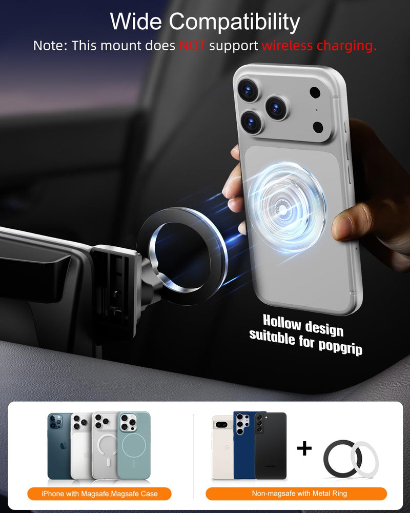 pop-tech Magnetic Phone Holder for Honda Civic 11th Gen 2022 2023 2024 2025 2026, 360° Car Screen Phone Mount Made for Civic Hatchback Sedan Touchscreen, Compatible with Magsafe iPhone Accessories for 2022-2026 Civic