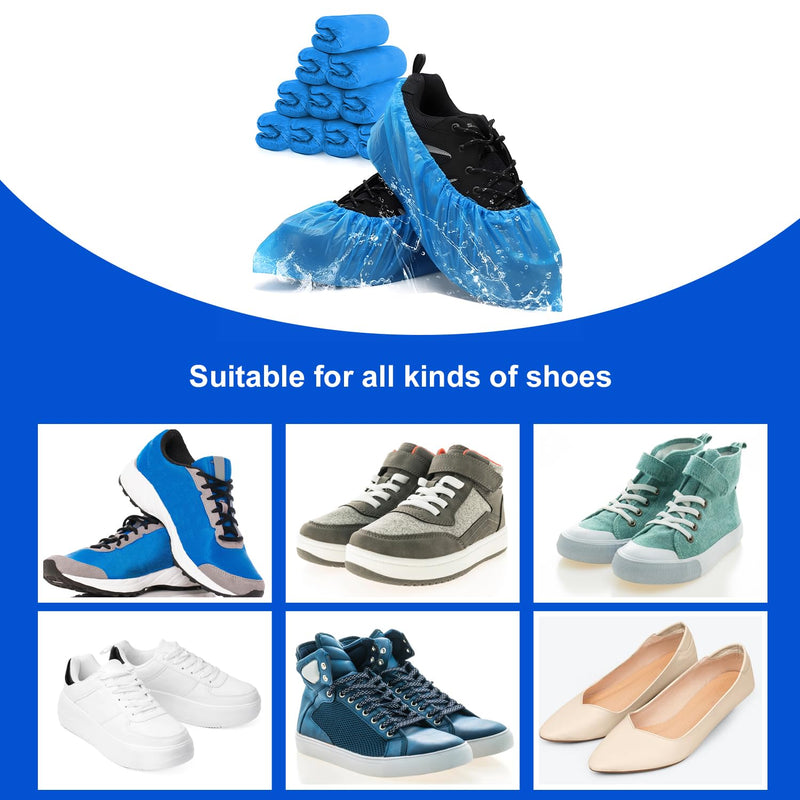 [AUSTRALIA] - Disposable Shoe Covers Pack of 100 - Waterproof & Non-Slip Overshoes Made of CPE Material, Disposable Shoe Covers for Hygiene, Protection & Rain Protection, Shoe Covers for Household, Clinic & Work 
