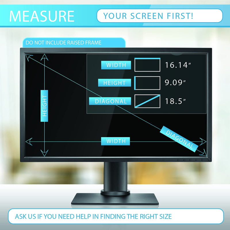 Privacy Screen Filter for 18.5 Inches (Screen Measured Diagonally) Desktop Computer Monitor, Aspect Ratio 16:9 (16.14 inch width x 9.09 inch height) 18.5 inch Privacy Screen Filter