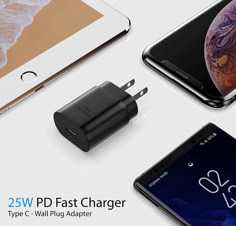 Galaxy S24 S23 USB C Charger Block 25W PD Super Fast Charger Type C Wall Plug Adapter Quick Charging for Samsung Galaxy S24/S23/S22/S21/S20/Z Fold 3/4/5/Note20/iPhone 14/iPad/Tablet/Watch-1Pack