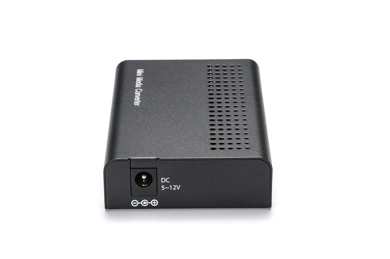 QSFPTEK Mini Unmanaged 2X 10/100/1000Base-T RJ45 to 1000Base-X SFP, Gigabit Ethernet to Fiber Media Converter, AC 100V~240V or DC 5~12V Optional 2RJ45 to SFP