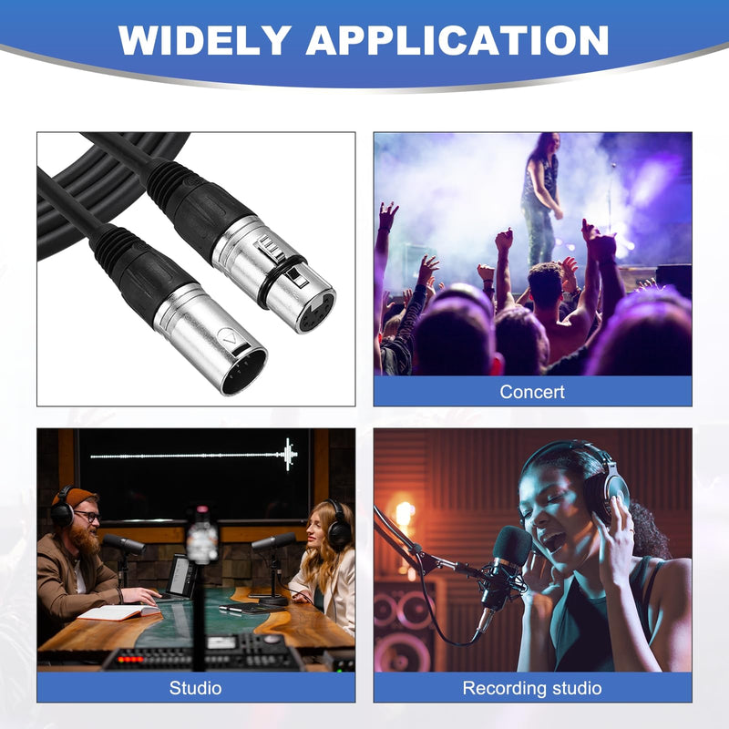 MECCANIXITY 16ft 7 Pin XLR Cable XLR Male to Female Adapter Microphone Cable for Stage Studio Cable 16 ft