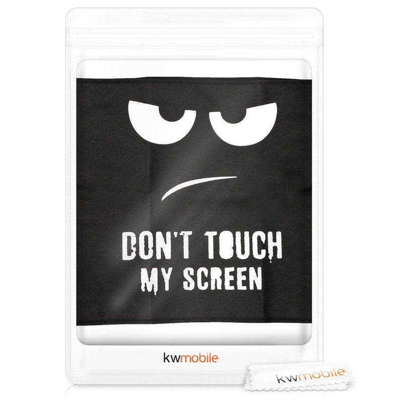 kwmobile Computer Monitor Cover Compatible with 24-26" Monitor - Don't Touch My Screen White/Black Don't Touch My Screen 02-01
