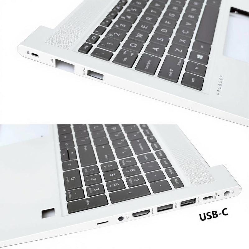 N01933-001 Replacement Upper Case Palmrest for HP Probook 450 G9 | for HP Probook 455 G9, US Layout Backlit Keyboard and SIM Card Slot, Silver Metal Top Cover