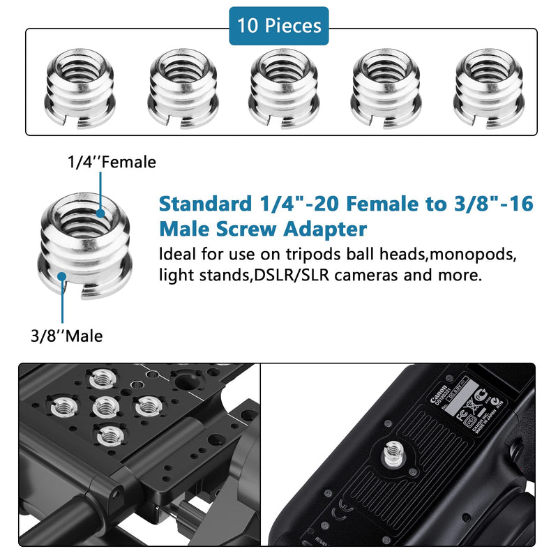 Camera Tripod Adapter, ChromLives 26Pack Camera Screw Mount Set 1/4 to 1/4 Tripod Screw,1/4 to 3/8 Camera Mount Adapter,Hot Shoe Adapter,Tripod Mount Adapter Set for Tripod/Monopod/Quick Release Plate 26pack camare screw
