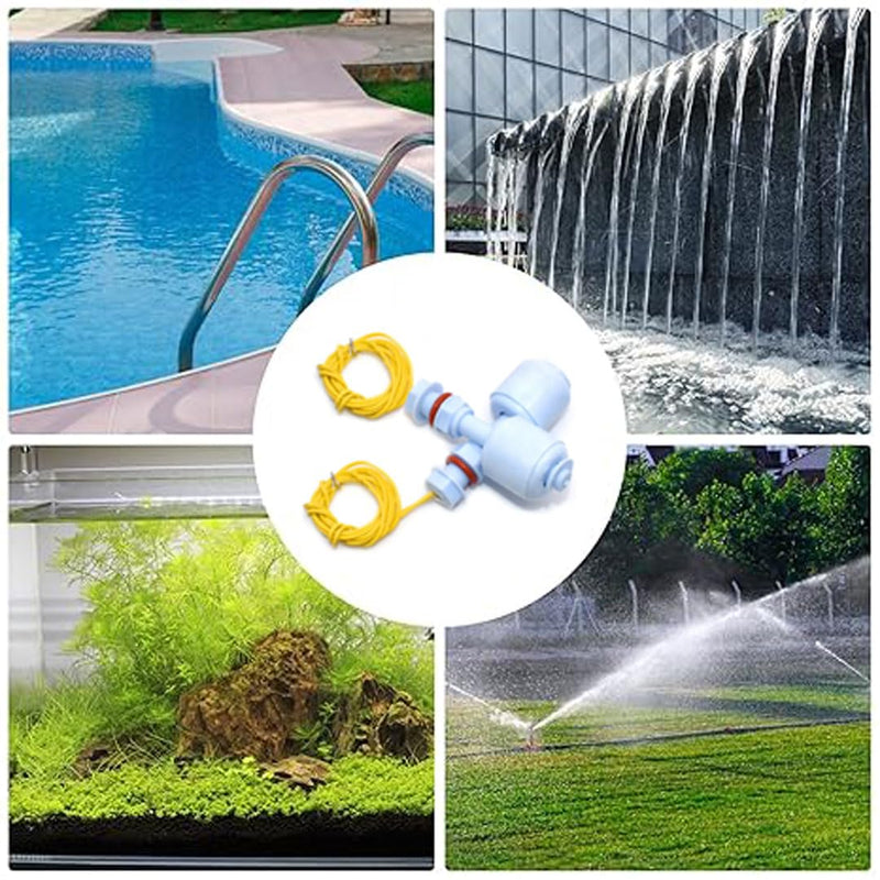 Pack of 2 Water Level Sensors, Both AC 220 V and AC/DC24 V Circuits Can Be Used Liquid Float Switch Liquid Sensor for Hydroponics Gardening Aquarium Pool Tank 52 mm