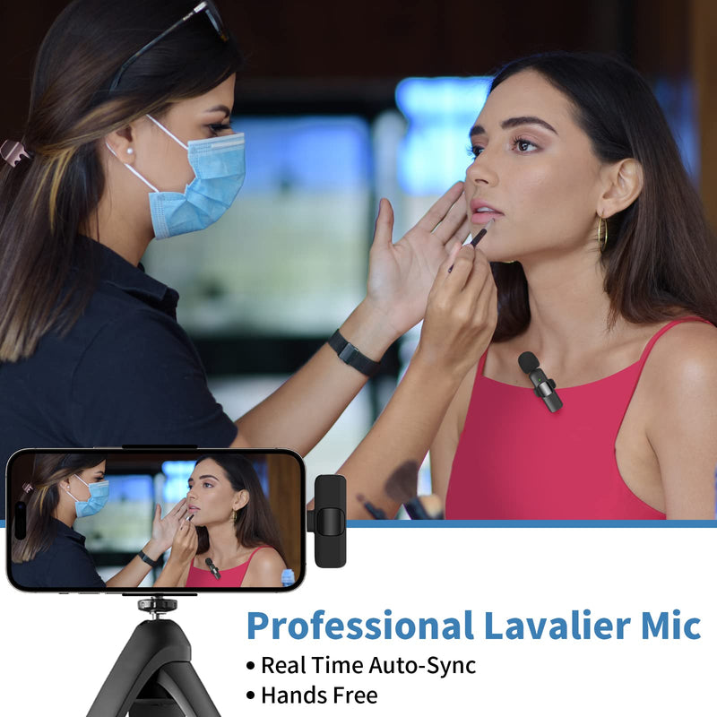 [AUSTRALIA] - IIQ Wireless Lavalier Microphone for iPhone, Mini Professional Wireless Lavalier Microphone, Wireless Clip Mic, Tiny Lapel Microphone for iPad, for Video Interview Podcast, Facebook, YouTube 1Single Mic 