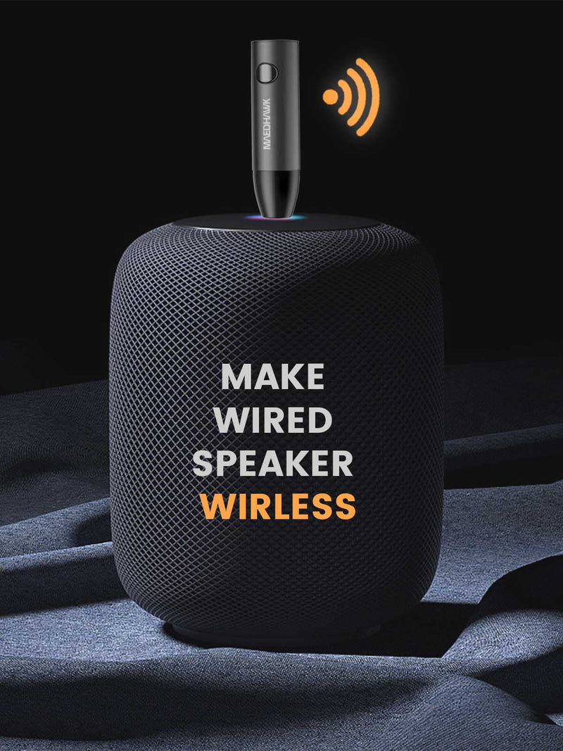 [AUSTRALIA] - Maedhawk 3.5mm Bluetooth Aux Adapter for Car, [Noise Cancelling] Bluetooth 5.0 Receiver with Built-in Mic for Hands-Free Calls, Home Audio Stereo Headphone Speaker Music Streaming Black 