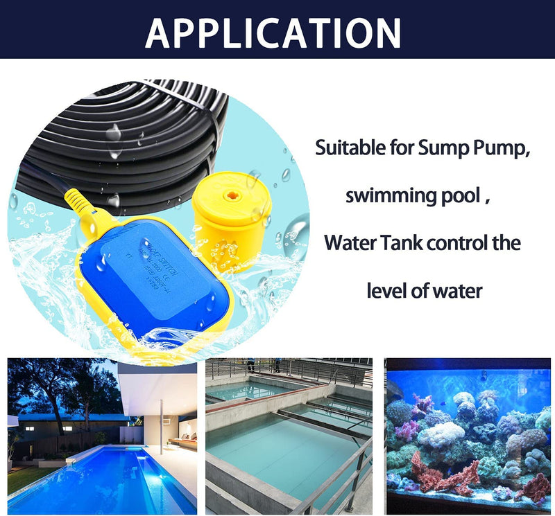 Gebildet 4M Cable Type Float Switch Cable Liquid Water Level Regulator Sensor Septic Tank Dirty Water Pump Water Tank