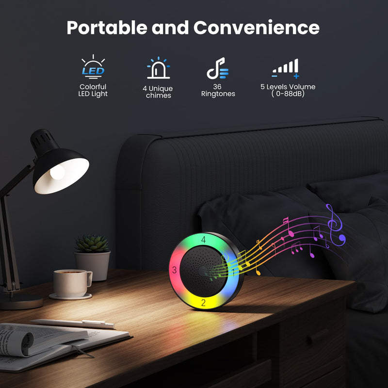 [AUSTRALIA] - TECKNET Solar Wireless Driveway Alarm with 2600FT Long Range & 36 Melodies & 5 Volumes and Supports 4 Zones Weatherproof Motion Sensor Alarm to Protect Inside/Outside Property (1 Receiver 1 Sensor) RGB Receiver and Sensor 
