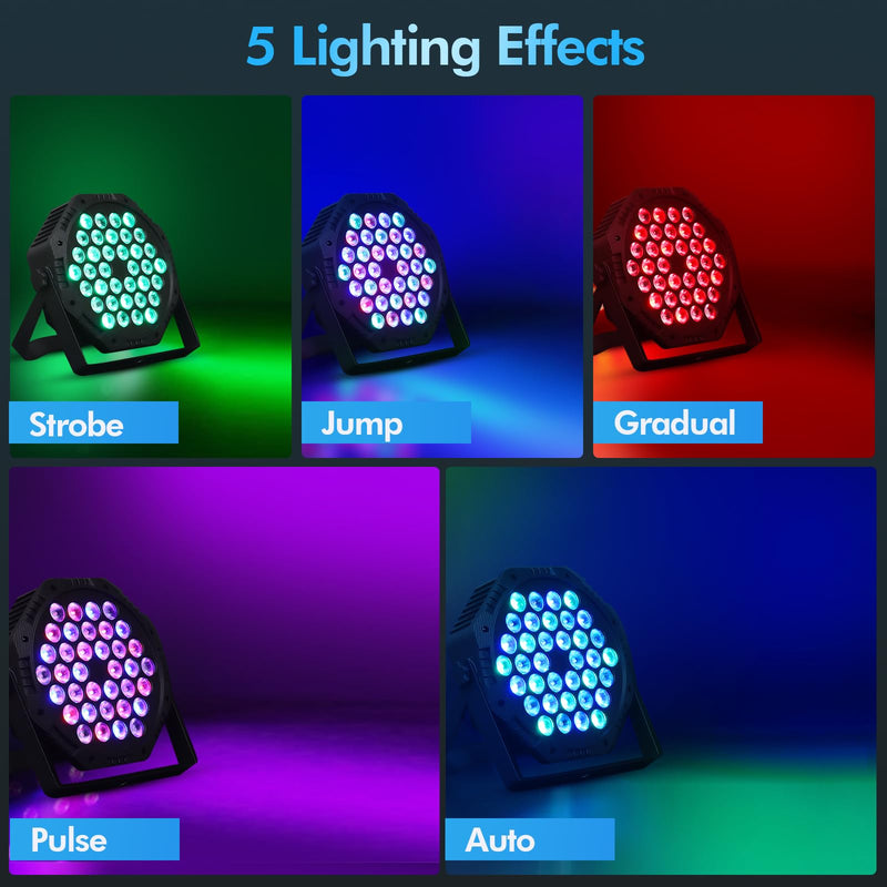 Rechargeable LED Par Can Lights, RGB Battery Powered Stage Uplights with Sound Activated Remote & DMX Control for Festival Event Wedding Bar Church 1