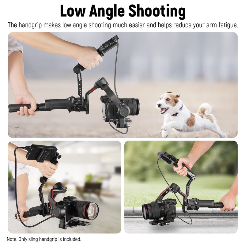 NEEWER Adjustable Sling Handle Grip Compatible with DJI Ronin RS4 RS3 Mini RS 3 Pro RS 2 RSC 2 Gimbal Stabilizer for Low Angle Shot, Max Load 13.2lb, ST49