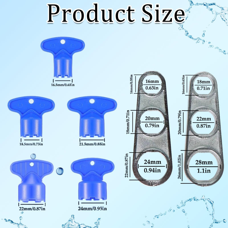Pack of 5 Keys for Aerator and 1 x Tap Descaler Attachment, Aerators for Taps Ideal for Cleaning Tap Strainer for M16.5, M18.5, M21.5, M22.5, M24