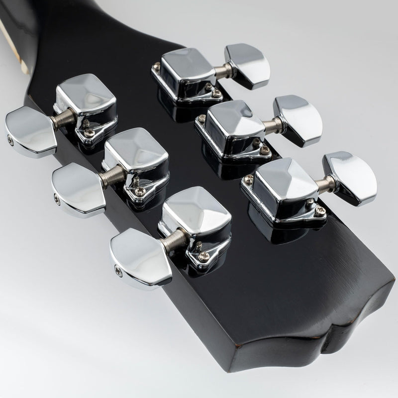 Musiclily Pro 3+3 Semi-closed Guitar Tuners String Tuning Pegs Keys Machine Heads Set for for Acoustic or Electric Guitar,Chrome Half Moon Button Chrome