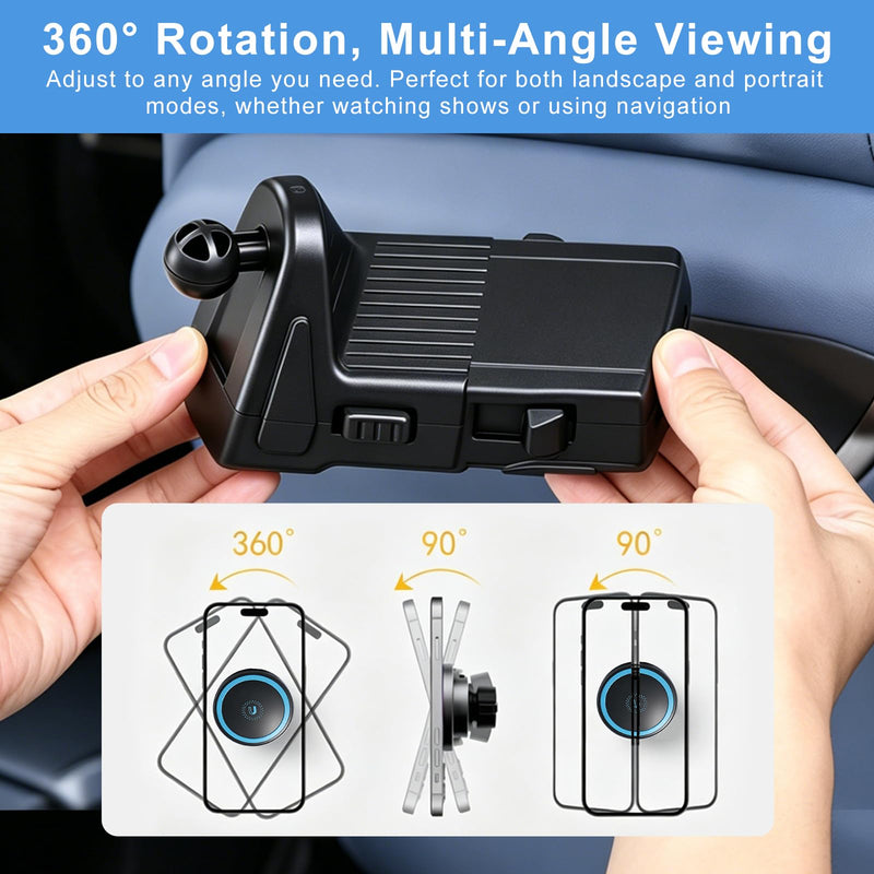 Magnetic Car Tablet Mount for BMW X5 X3 X6 iX 5 7 Series | for G05 G06 G45 G60 Accessories 360° Rotation Strong Magnetic Car Headrest Tablet Phone Holder for Back Seat Travel Road Trip