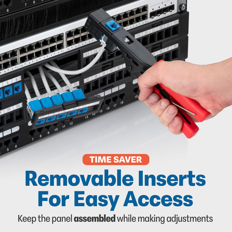 Everest Media Solutions Bundle – 2 Items: 24-Port Keystone Patch Panel + 20 Pack of RJ45 CAT6 Keystone Jacks - White