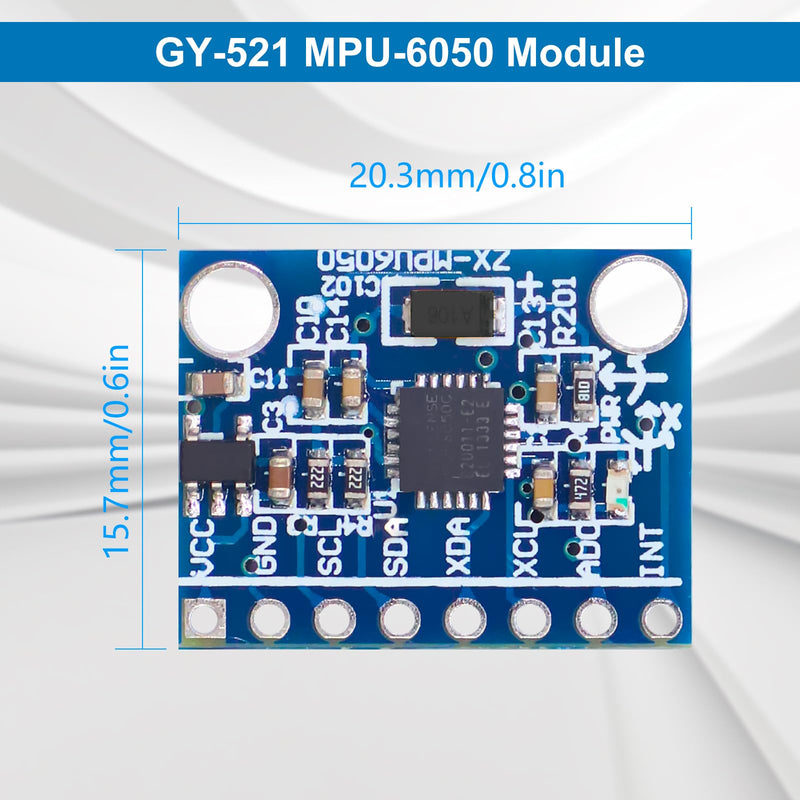 GY-521 MPU6050 Module AYWHP 3 Pieces 3 Axis Gyroscope and 3 Axis Accelerometer 6DOF Sensor Module 16 Bit AD Converter Data Output IIC I2C for Arduino
