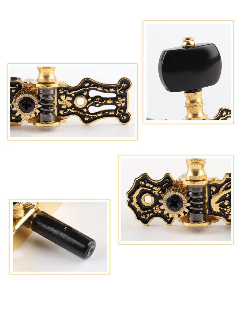 [AUSTRALIA] - Mr.Power Guitar Tuners Machine Heads 3+3 Set Tuning Keys String Pegs Only for Classical Guitar (Long Black, Black Button) Long Black 