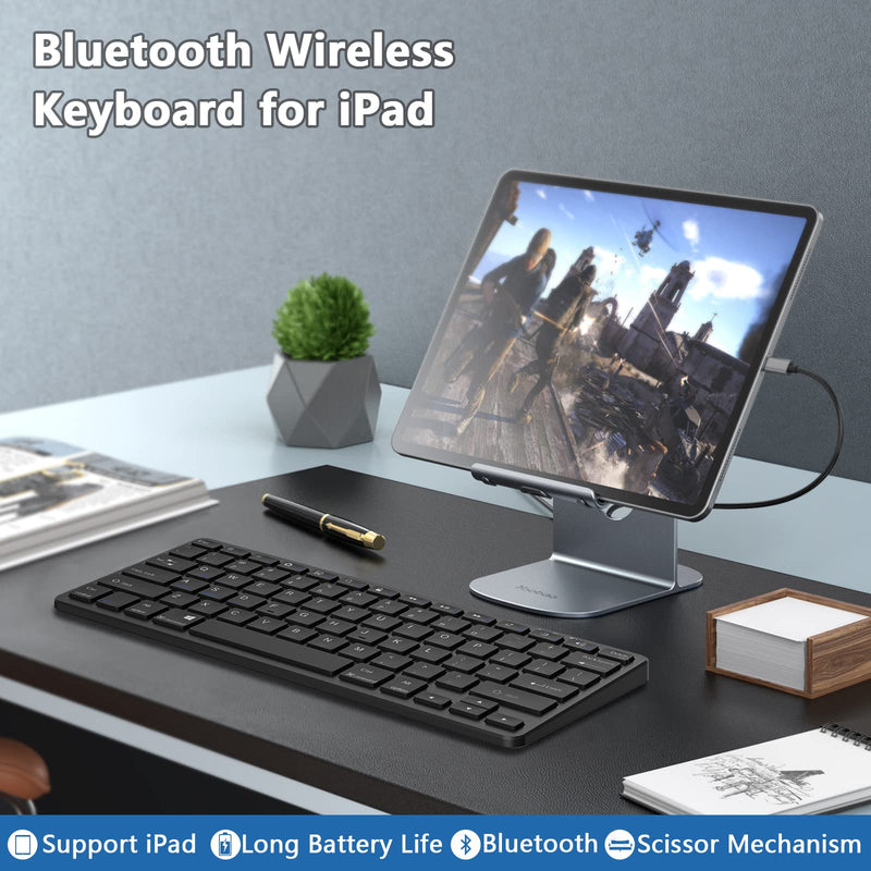 TaIYanG Bluetooth Keyboard for iPad Wireless Keyboard Compatible iPad 10th/iPad 10.2(9th/8th/7th Generation),iPad Air 5th/4th, iPad Pro 11/12.9, iPad 9.7, iPad Mini and All Bluetooth Devices (Black) Black