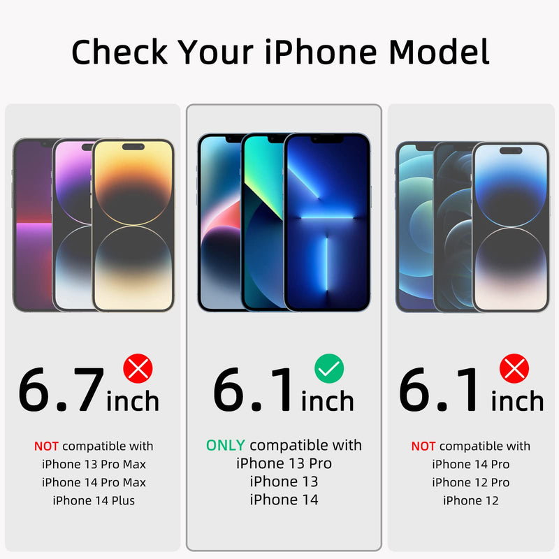 Privacy Screen Protector for iPhone 13/13 Pro/14 [3-Pack][6.1 Inch] Display Tempered Glass Film with Easy Installation Frame, Ultra HD, 9H Hardness, Scratch Resistant, Case Friendly iPhone 13/13 Pro/14-6.1 Inch Privacy 3-Pack