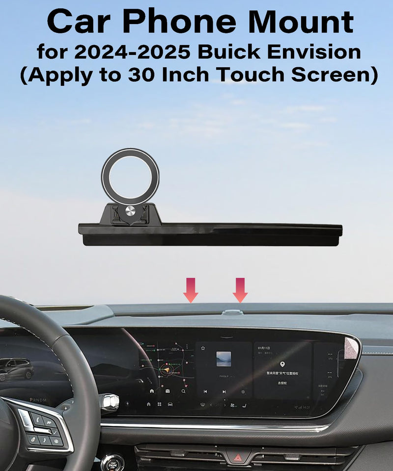 Car Phone Holder for Buick Envision 2024 2025 30" Screen Accessories | MagSafe Strong Magnetic Clip Cell Phone Mount, 360° Rotatable Hands-Free Holder, Not Block Air Vents