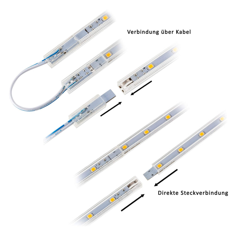 Sebson® 12 V LED Strip, Warm White, Under-Unit Light, 30 cm Kitchen Light Strip with Plug and Switch, 8.8 x 6.7 x 300 mm 6er Set