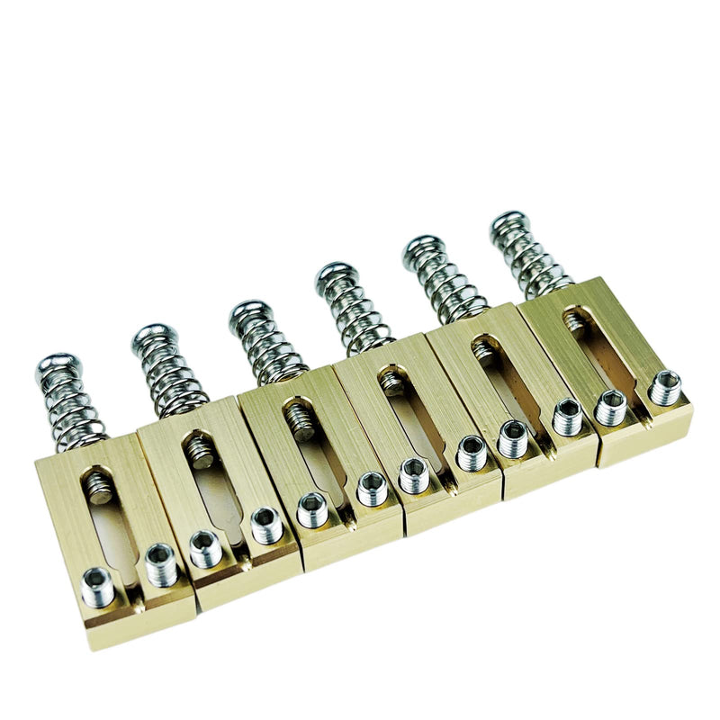 Kaynes 6PCS 10.8mm Guitar Bridge Saddles – Brass Tremolo Bridges Saddle for Fender Telecaster Tele TL Stratocaster Strat ST Style Electric Guitar Replacement (10.8MM)