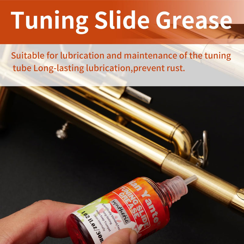Premium Synthetic Tuning Slide Grease Oil +Valve Oil/Piston Oil for Trumpet, Trombone, French Horn, Tuba, Euphonium & other Brass Instruments,30ml (1.02 fl. Oz)/each bottle