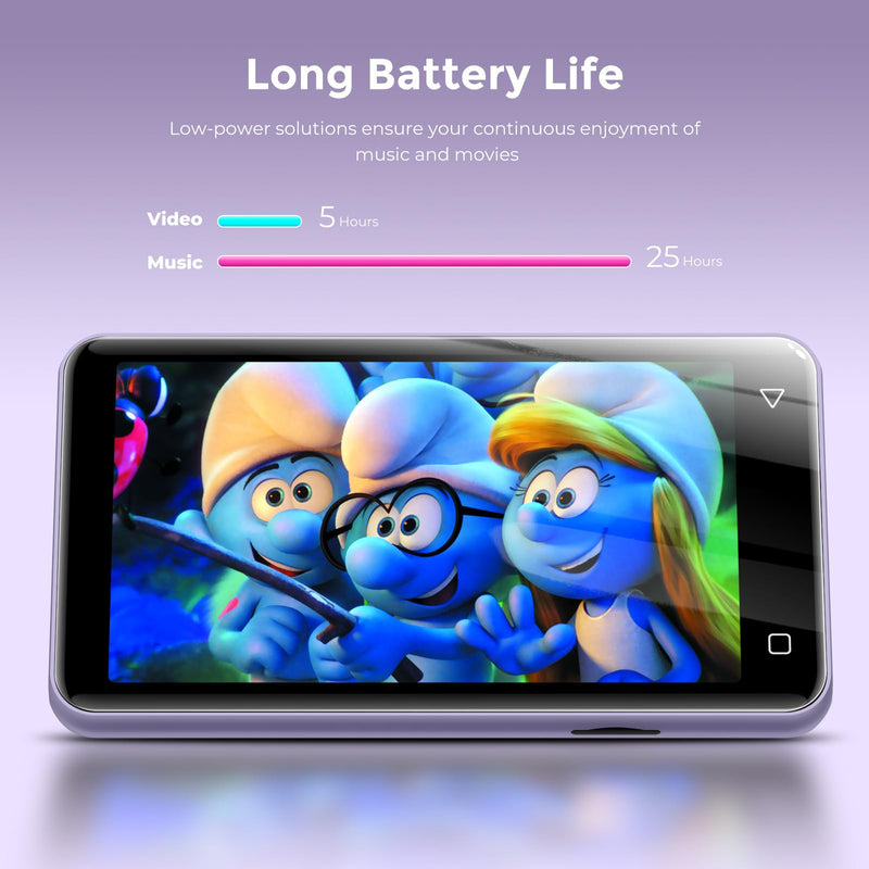 [AUSTRALIA] - innioasis 80GB MP3 Player with Bluetooth and WiFi, MP3 Player for Kids with Spotify, Spotify Kids, Pandora, Audible, 4.0" Touch Screen Music Player with Parental Controls, Up to 1TB (White+ Purple) 