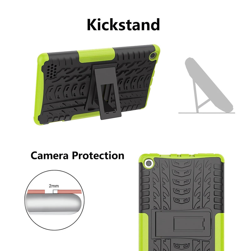for FlRE 7/7 Kids Tablet case 9th 7th Generation 2019 2017 Kickstand Heavy Duty Shockproof Cover (Purple) Purple 9th/7th Gen 2019 2017