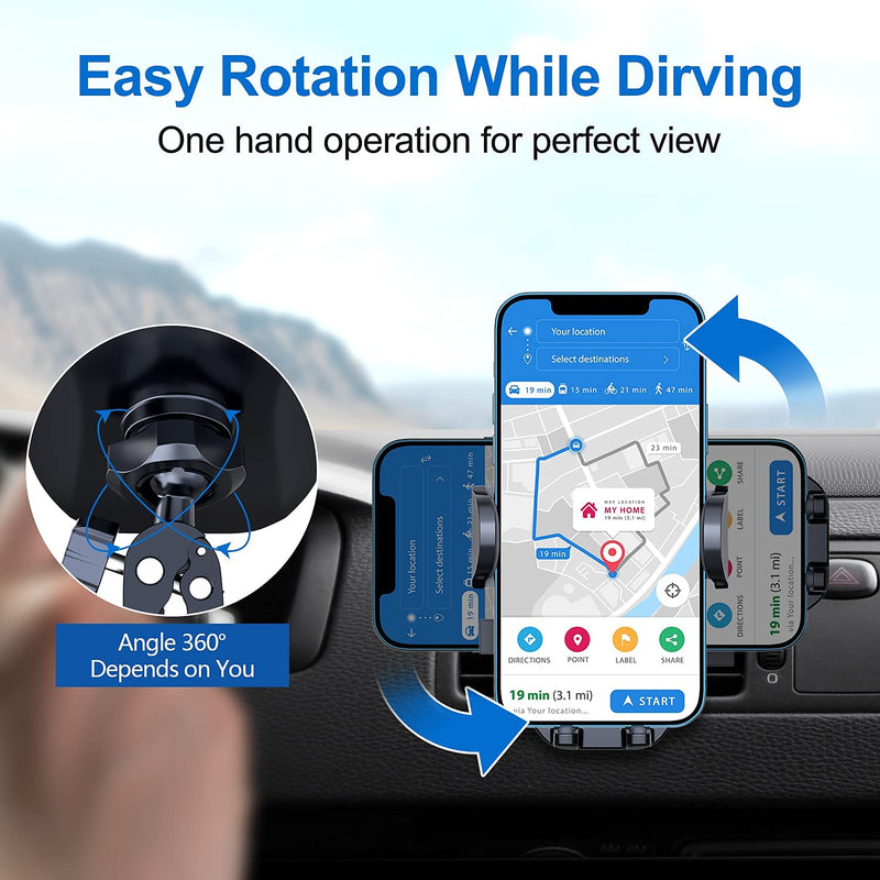 Universal Air Vent Car Mount, [ Big Phones & Thick Case Friendly ] Cell Phone Holder for Car Hands Free Clamp Cradle Vehicle fit for All Apple (B1)